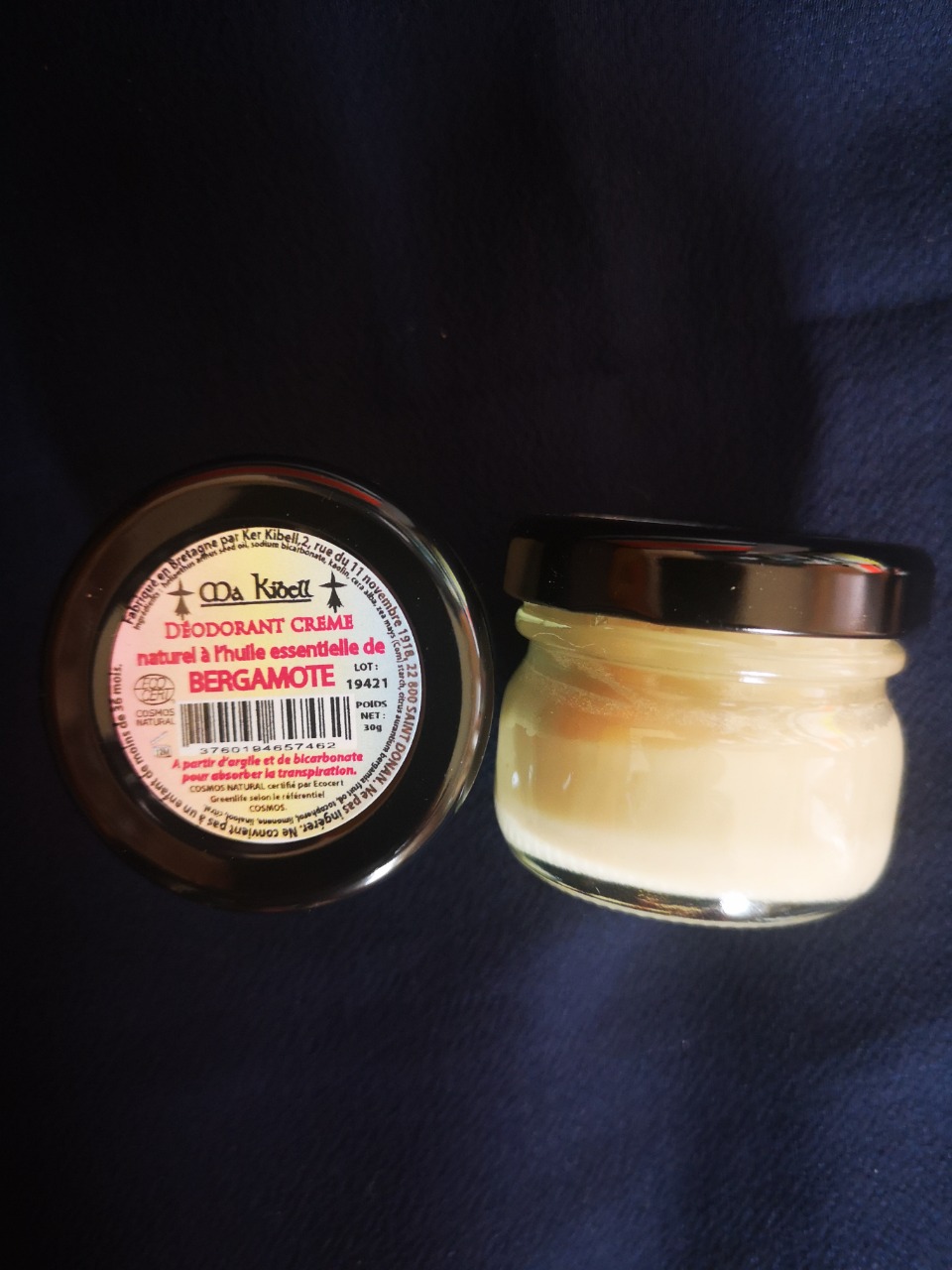 déodorant naturel crème à la bergamote
